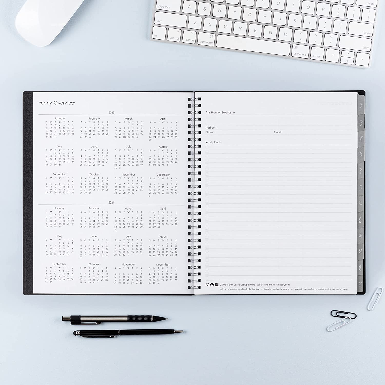 Blue Sky 2023 Monthly Planner, January - December, 8" x 10", Frosted Cover, Wirebound, Joselyn (142080) - Image 7